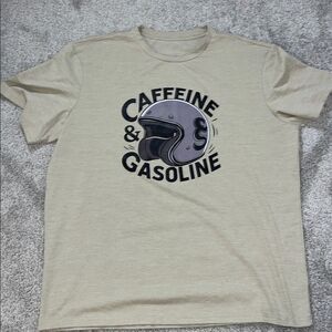 Caffeine & Gasoline Racing Helmet Coffee Racer Motorcycle Helmet T shirt-XL